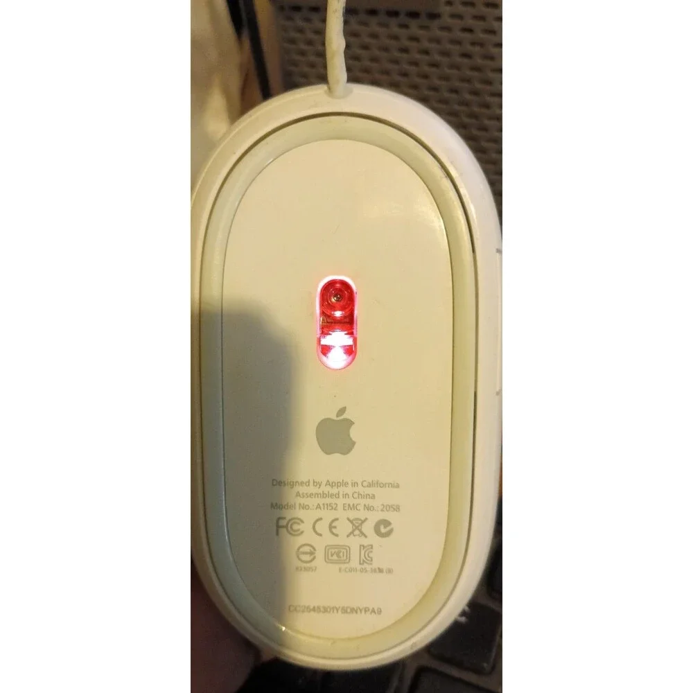 Apple Mighty Mouse Wired USB White Model A1152 Genuine OEM Tested/ Working